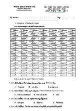 Đề kiểm tra chất lượng môn Tiếng Việt Lớp 5 (Chân trời sáng tạo) - Năm học 2017-2018